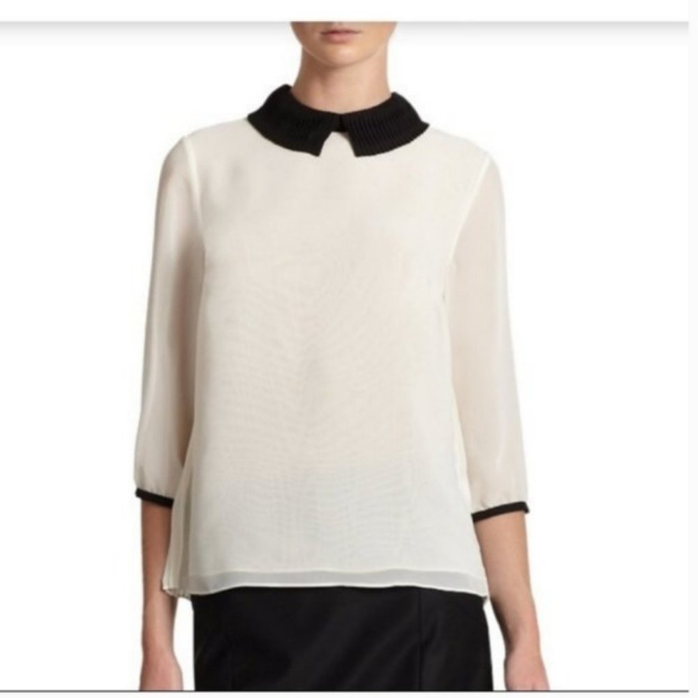 Ted Baker Jenya white black Blouse top 2 nwot - Picture 1 of 7